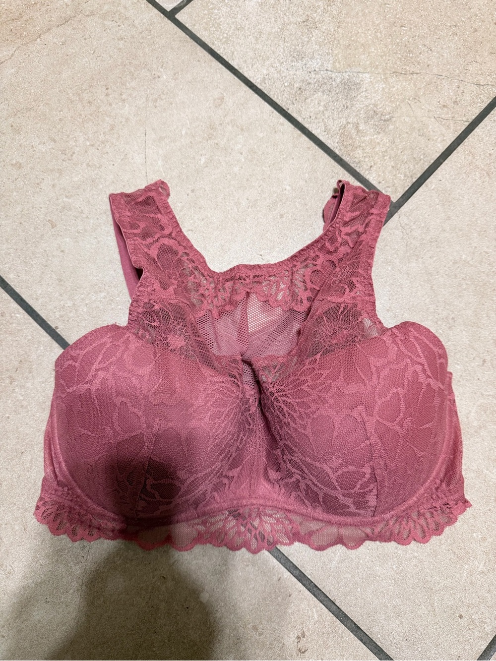 Victoria's Secret Lace Wireless Bra in Dusty Rose Pink